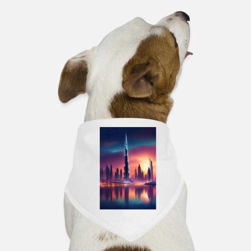 Dubai city sunset Dog Bandana