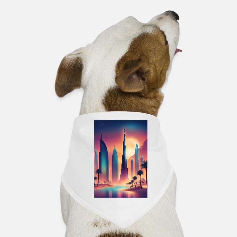 Paysage urbain coloré de l’est Bandana pour chien
