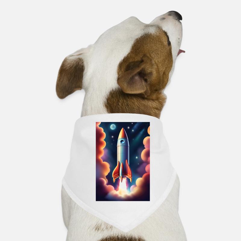 Rocket ship flying to space Dog Bandana