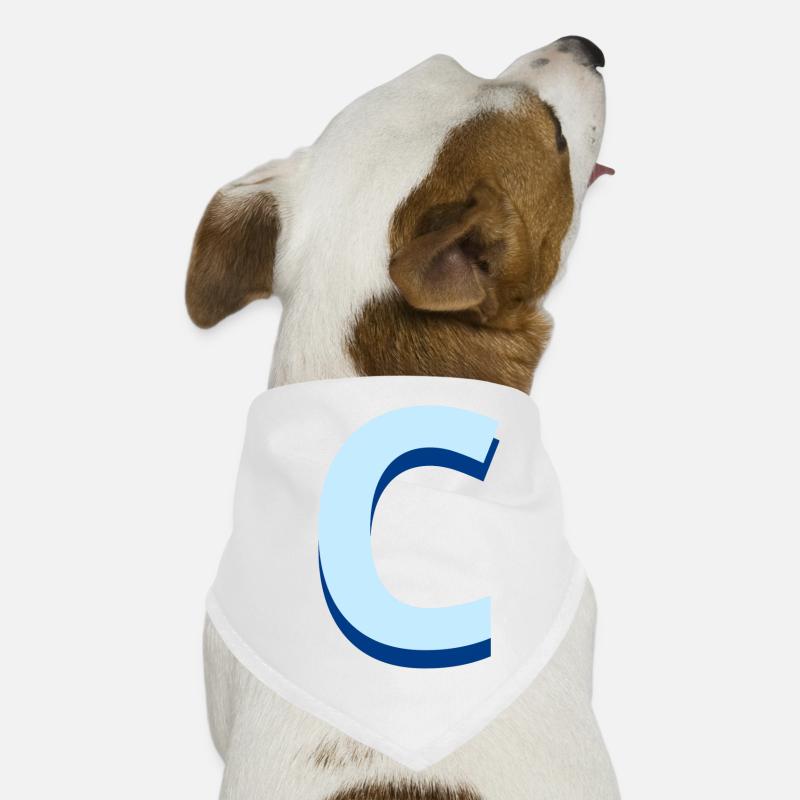 Pop und moderner blauer Buchstabe c Hunde-Bandana