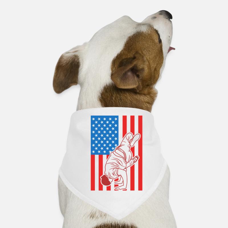 Breakdance USA Flagge Hunde-Bandana