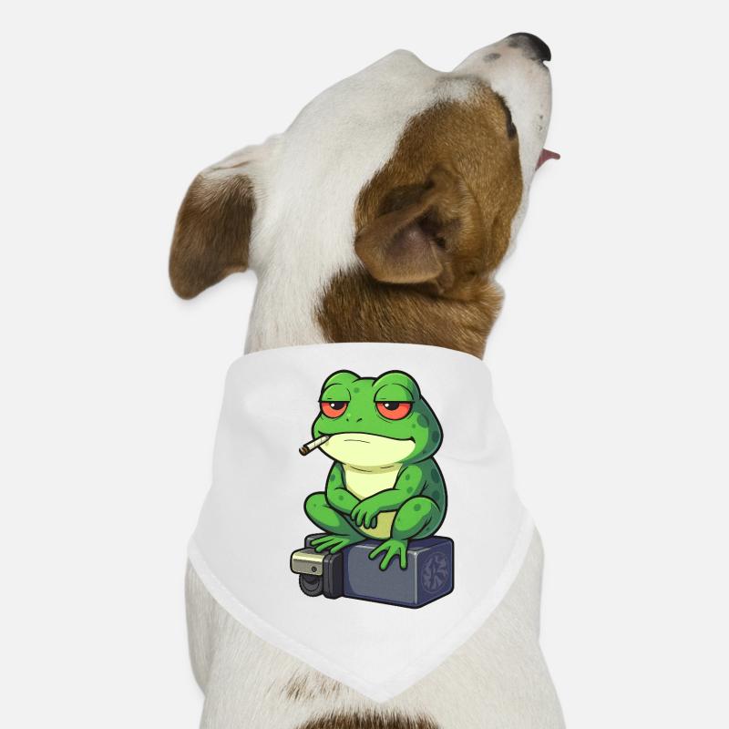 Frog Relax with a Cigarette Dog Bandana