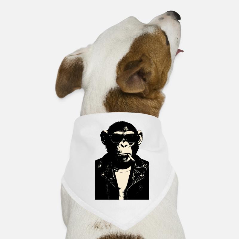 Le Singe Rebelle en Cuir Bandana pour chien