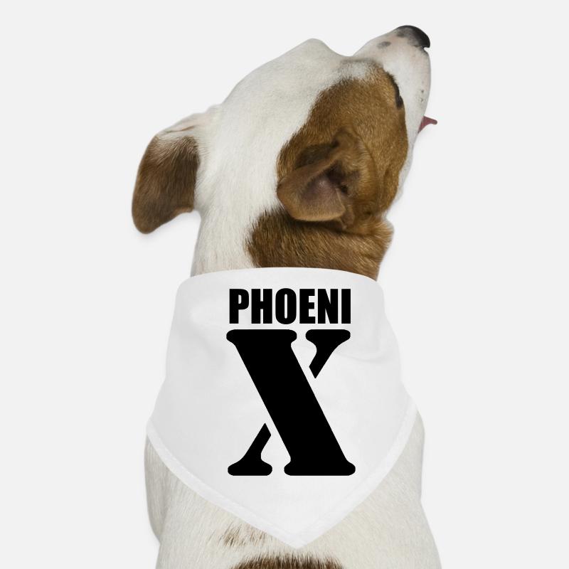 Phoenix – First Name Design | Minimal Typography - Dog Bandana - white