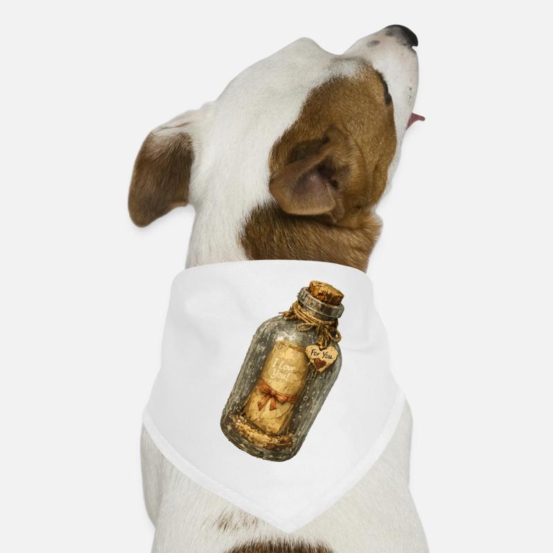 Vintage-Botschaft in einer Flasche Hunde-Bandana