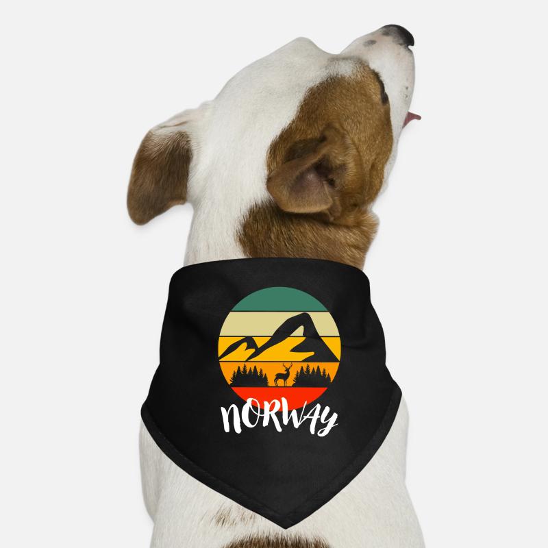 Norwegian Forest Deer Retro Norway Nature Dog Bandana