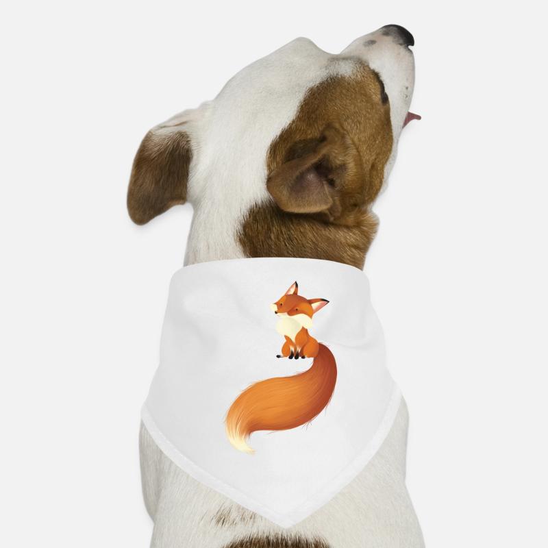 Fuchs - Hunde-Bandana - Weiß