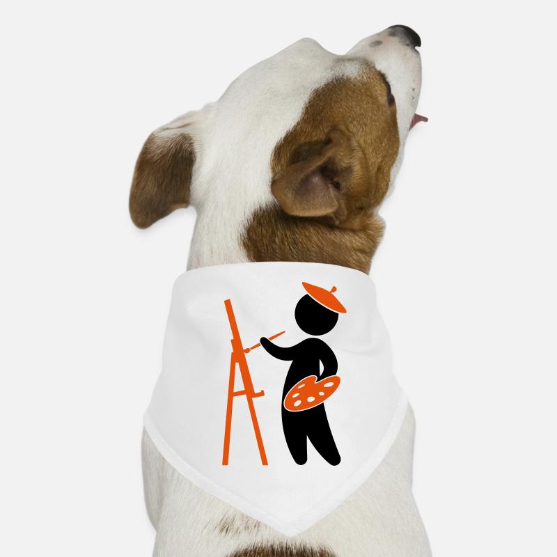 A painter working on his masterpiece Dog Bandana