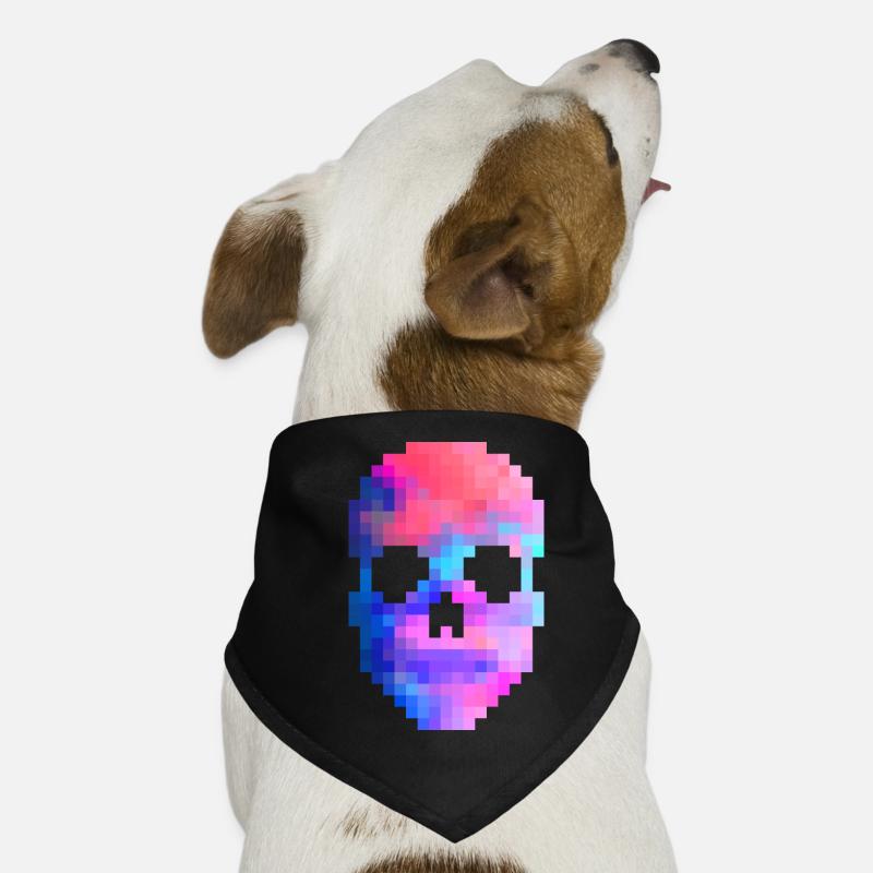 Pixel Schädel Hunde-Bandana