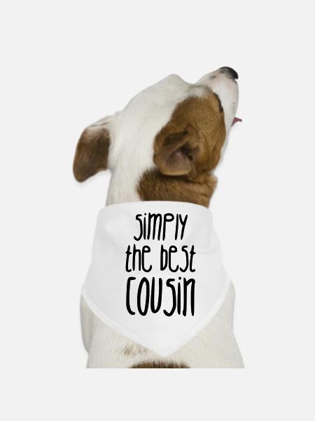 Onkel / Tante / Vetter / Cousin / Kusine - Hunde-Bandana - Weiß - Vorne