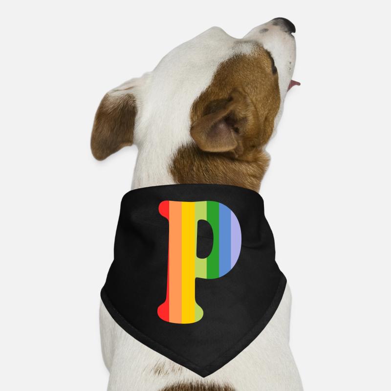 Buchstabe P Regenbogen Hunde-Bandana