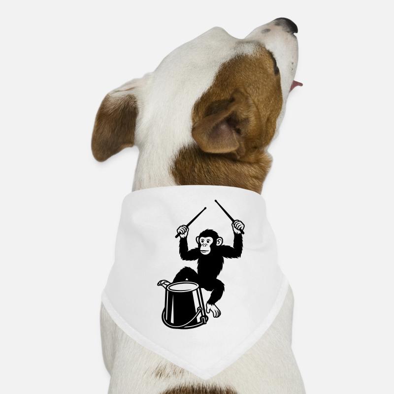 Illustration de bande dessinée de singe jouant de tambours Bandana pour chien