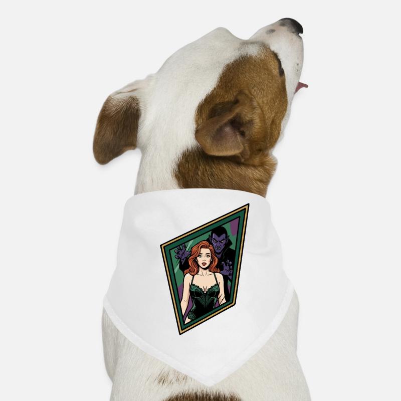 Ginger pin-up with vampire Dog Bandana