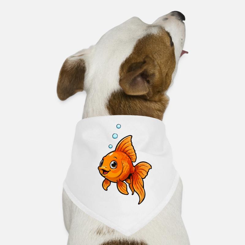 Dessin animé Poisson Rouge Joyeux Bandana pour chien