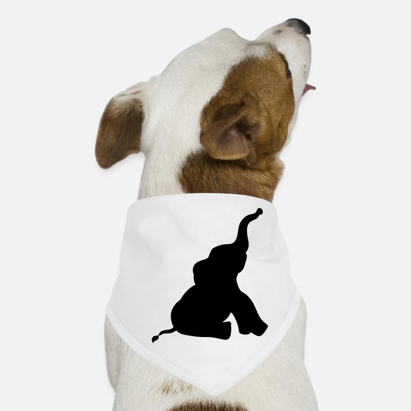 silhouette schatten umriss elefant klein sitzend s - Hunde-Bandana - Weiß