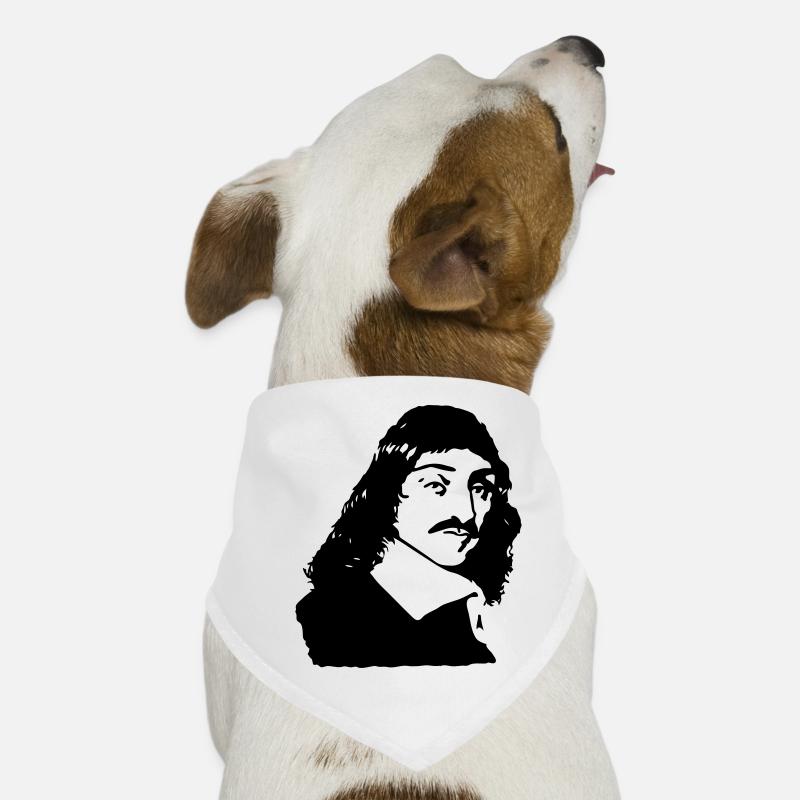 dessin de buste de Descartes philosophe Français Bandana pour chien