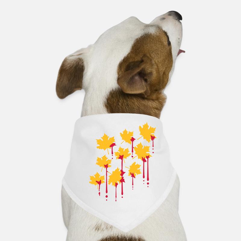 graffiti blood drops red maple leaf pattern tart Dog Bandana