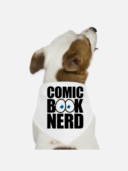 Comic book nerd - Dog Bandana - white - Front