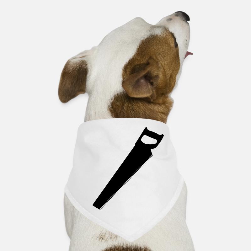 Logo de scie pour menuisier ou menuisier - Bandana pour chien - blanc