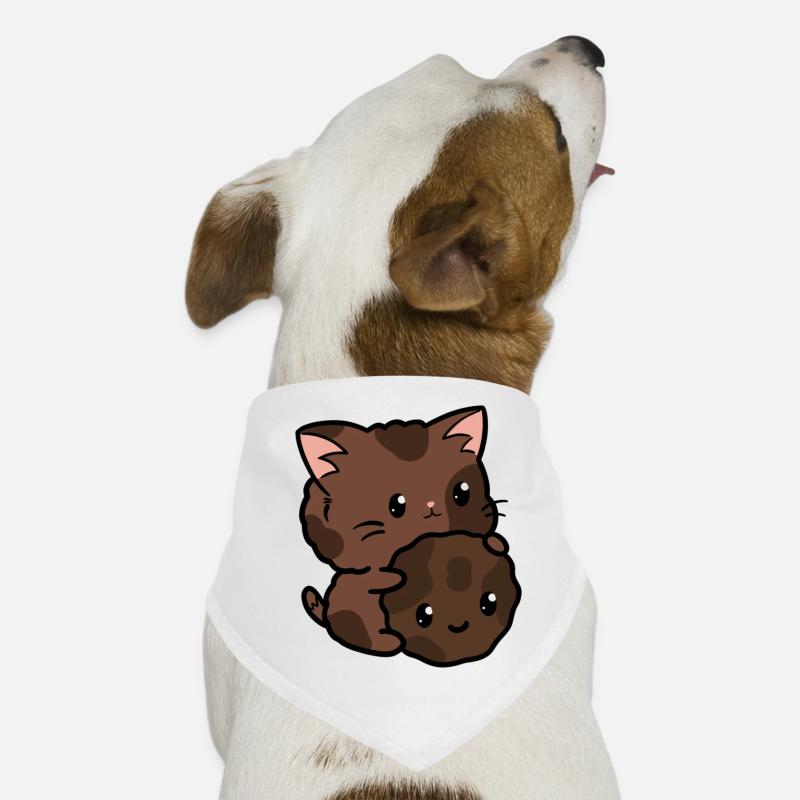Chat Cooki - Bandana pour chien - blanc