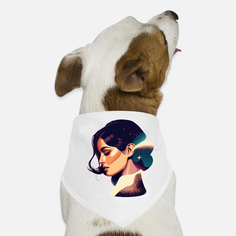 Kosmische Traumfrau Illustration Hunde-Bandana
