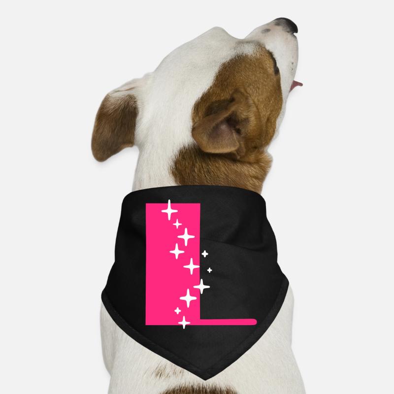 Buchstabe L Glitzer Hunde-Bandana