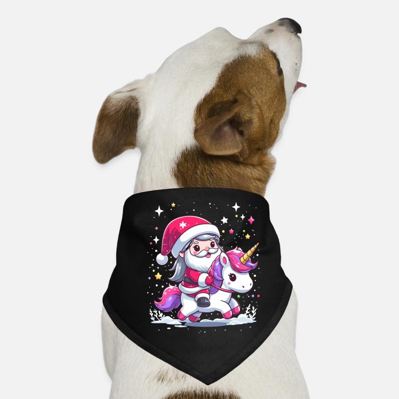 Weihnachtsmann und Einhorn Hunde-Bandana