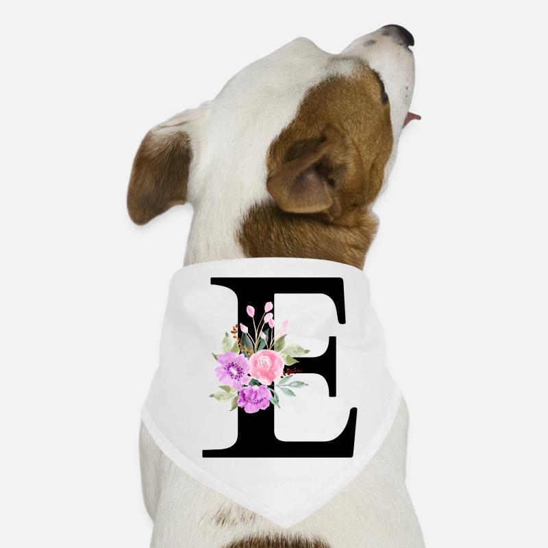 Lettre e floral violet Bandana pour chien