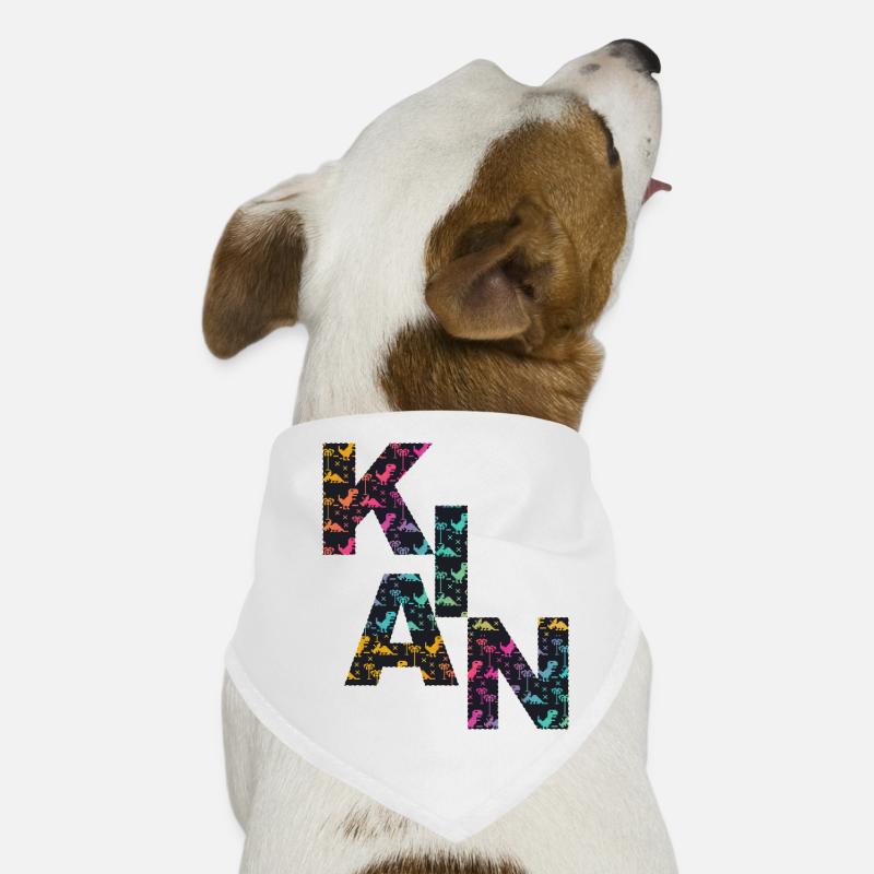 KIAN - Beautiful boy name with dinosaur Dog Bandana