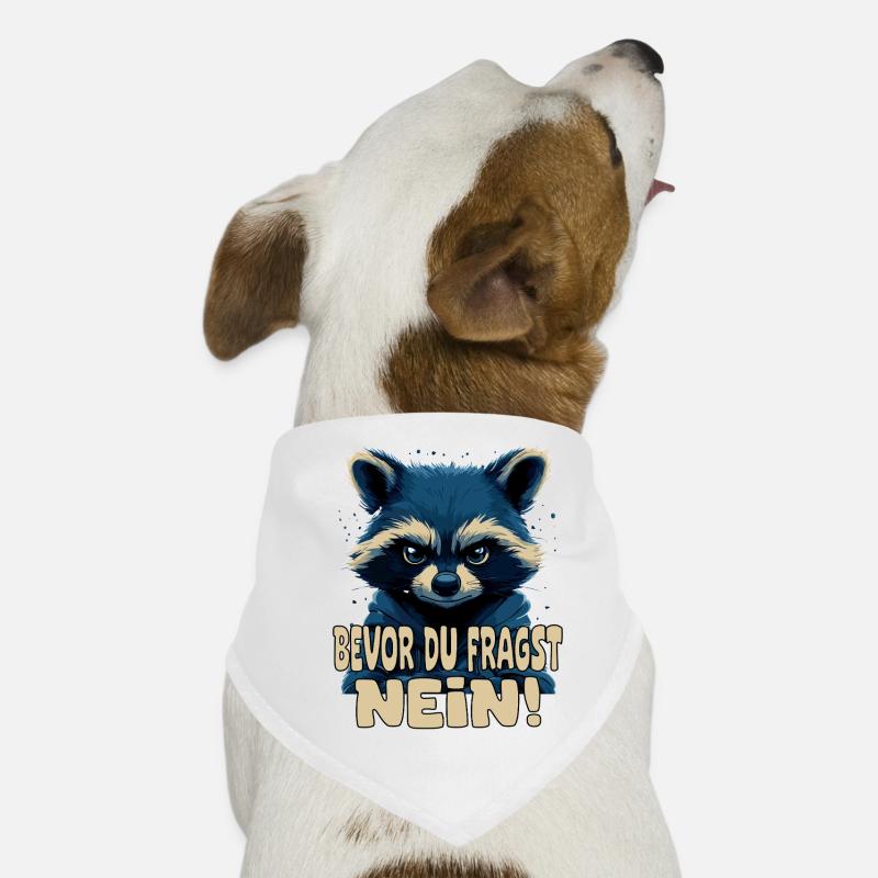 Lustiger Waschbär mit Spruch - Hunde-Bandana - Weiß