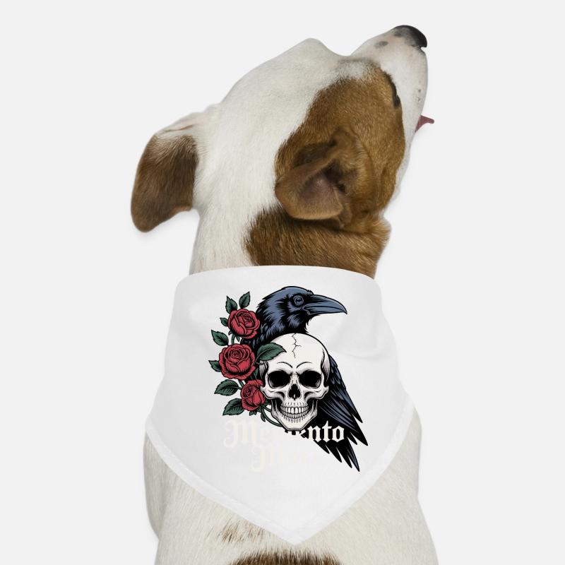 Crâne de Memento Mori & Roses de corbeau Bandana pour chien
