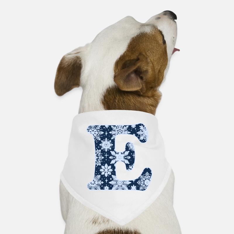 Lettre E Flocons de neige Bandana pour chien