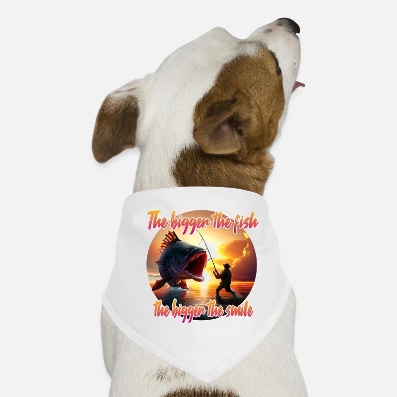 Plus le poisson est gros, plus le sourire est grand Bandana pour chien
