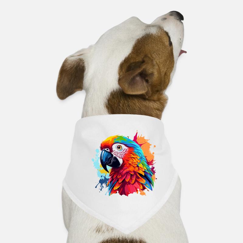Perroquets colorés éclaboussures de couleur Bandana pour chien