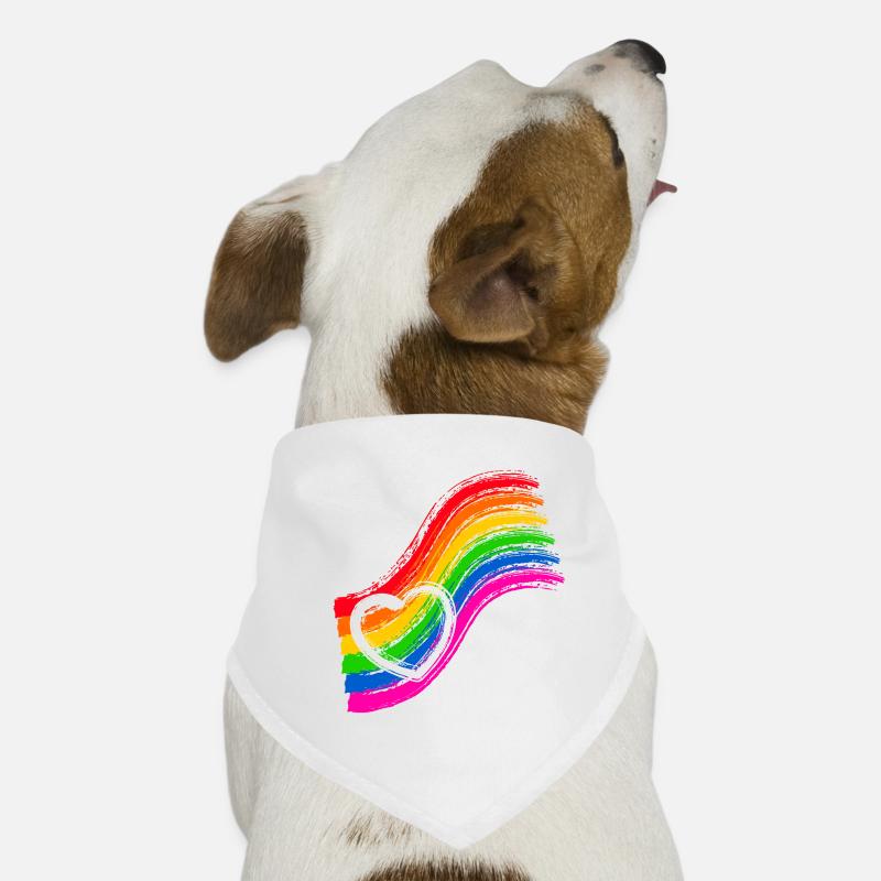 Regenbogen Pride Herz Hunde-Bandana