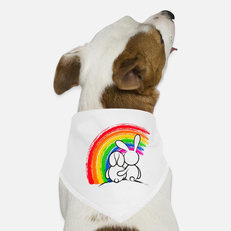 Lapins devant la Pride Arc-en-ciel Bandana pour chien