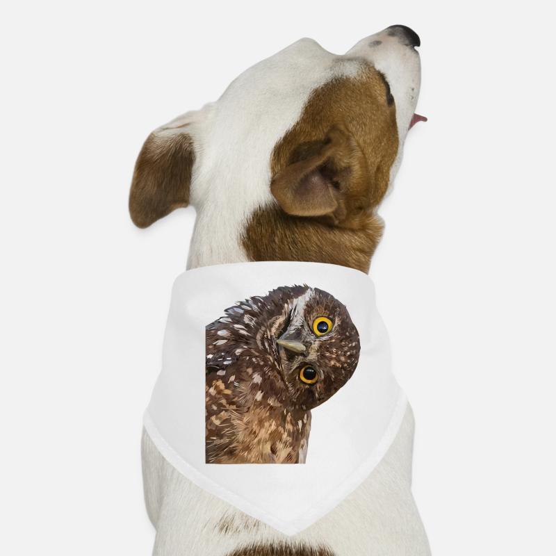 Eule - Hunde-Bandana - Weiß