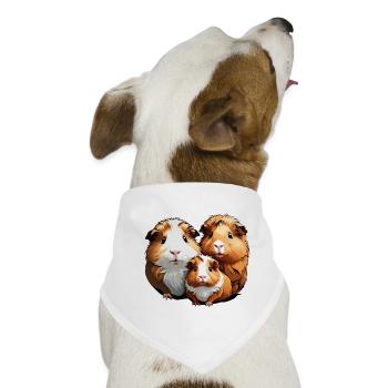 Drei goldige Meerschweinchen - Hunde-Bandana - Weiß - Vorne
