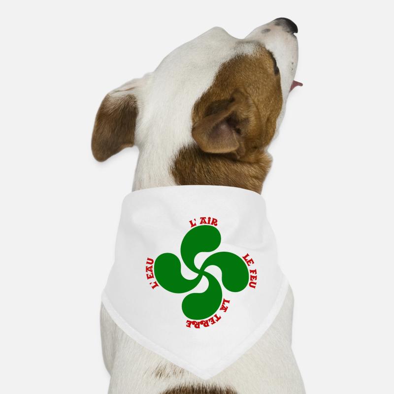 Lauburu verte - croix basque et signification Bandana pour chien