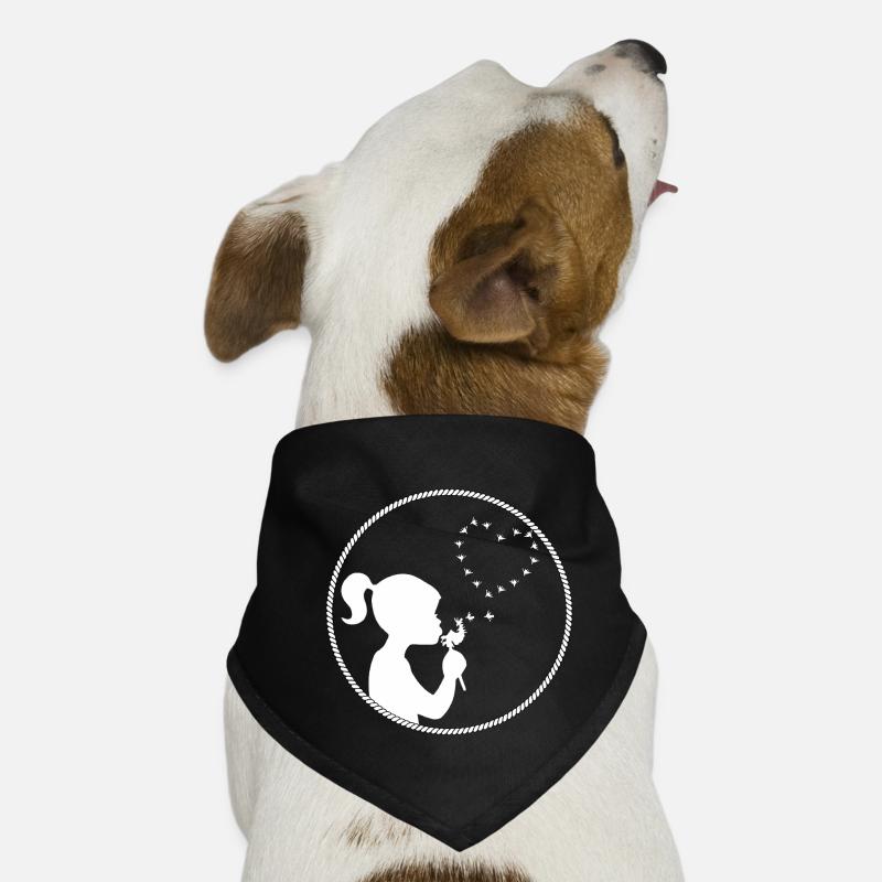 mädchen pusteblume herz weiss Hunde-Bandana