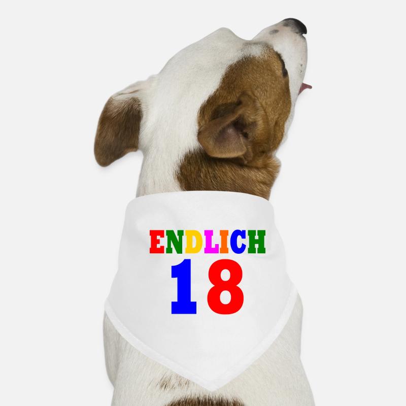 Endlich 18 - Hunde-Bandana - Weiß