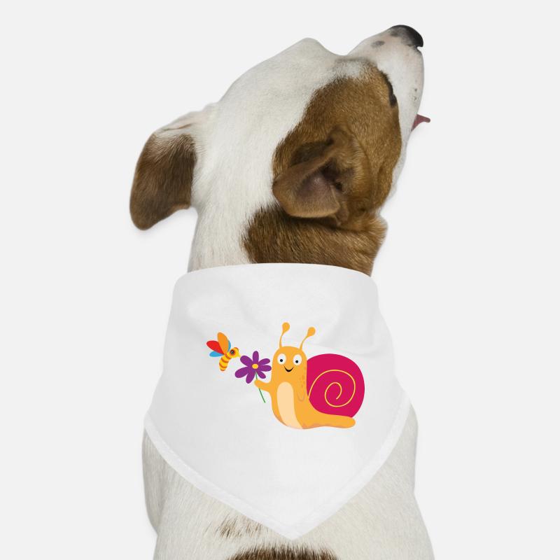 Escargot avec fleur et abeille Bandana pour chien