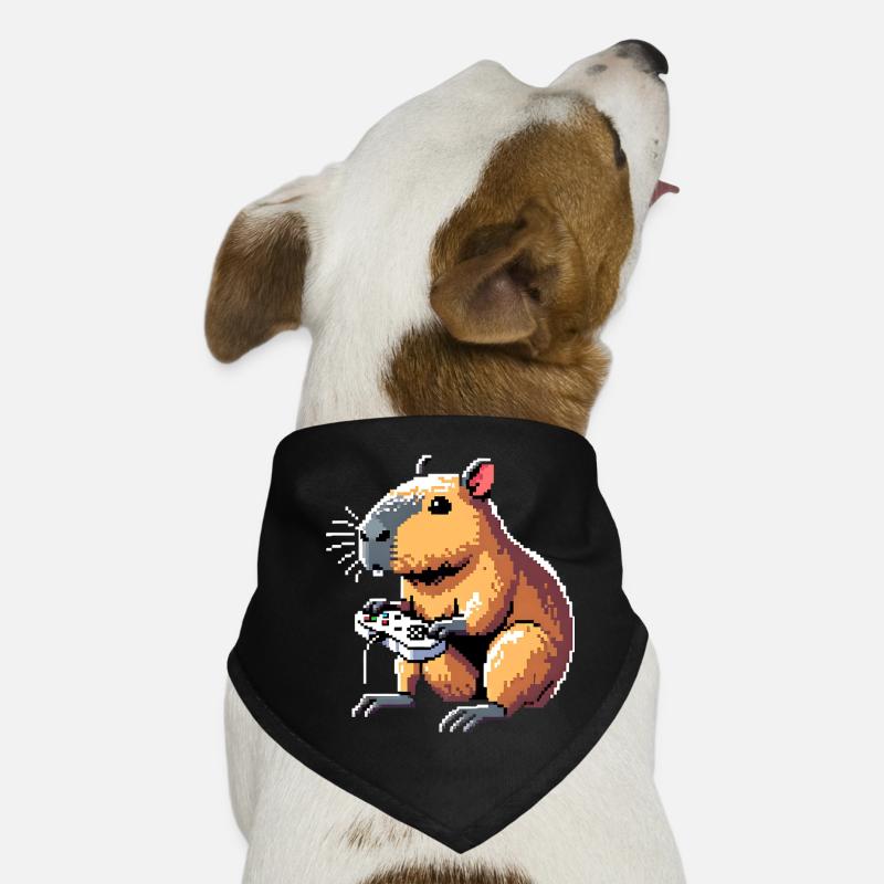 Pixel Art Jeux Vidéo Gamer Capybara Bandana pour chien