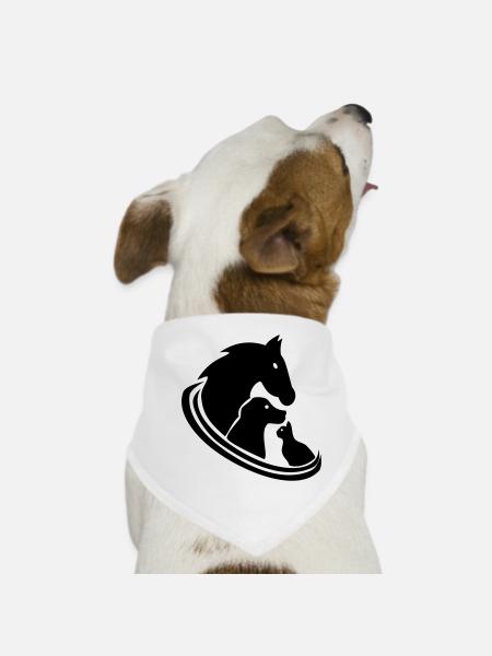 Logo de vétérinaires animaux guérisseurs - Bandana pour chien - blanc - Devant