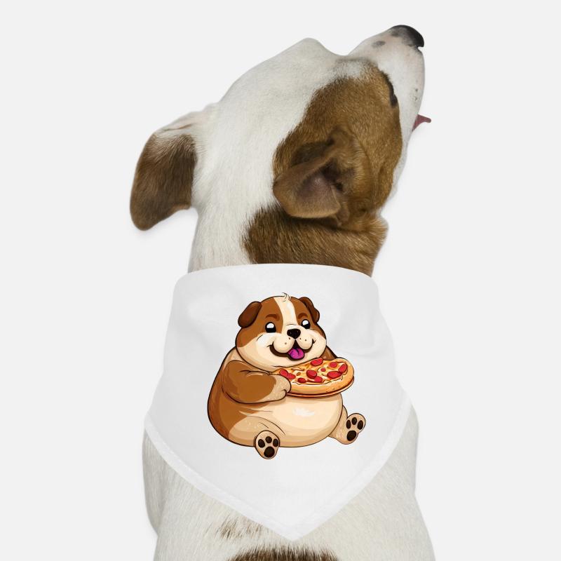 Pug with Pizza, Charming Dog Design Dog Bandana