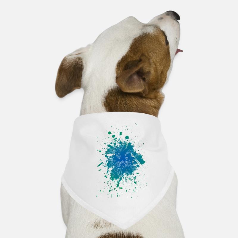 Blue Color Splash Hunde-Bandana