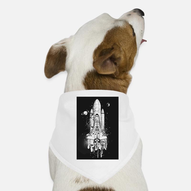 Fantasievolles Space Shuttle im Graffiti Stil Hunde-Bandana