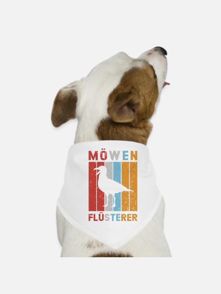 Möwen Flüsterer Möwe Nordsee Ostsee Vintage - Hunde-Bandana - Weiß