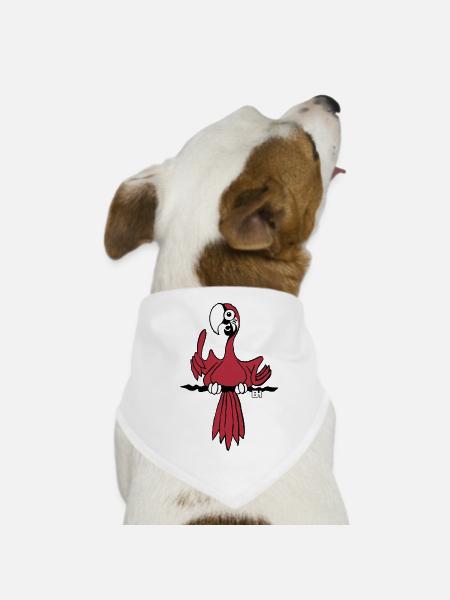 Vibrant Parrot Illustration for Apparel - Dog Bandana - white - Front