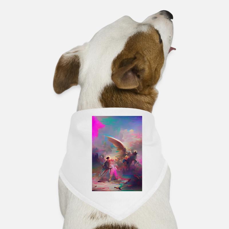 Samurai Warrior Angel Final Battle Pastel Artwork Bandana pour chien